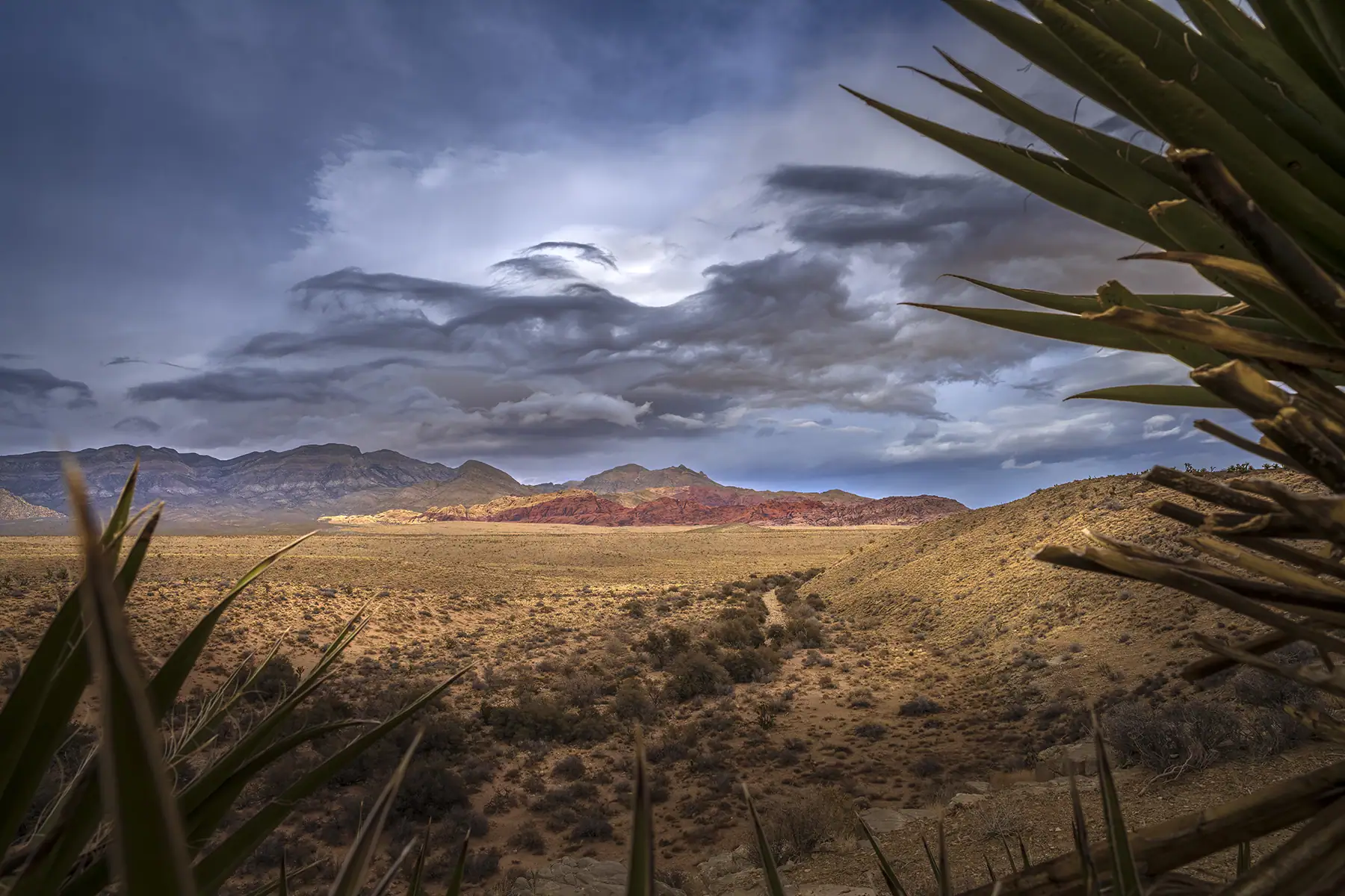 Dramatic skies over Red Rock Canyon.