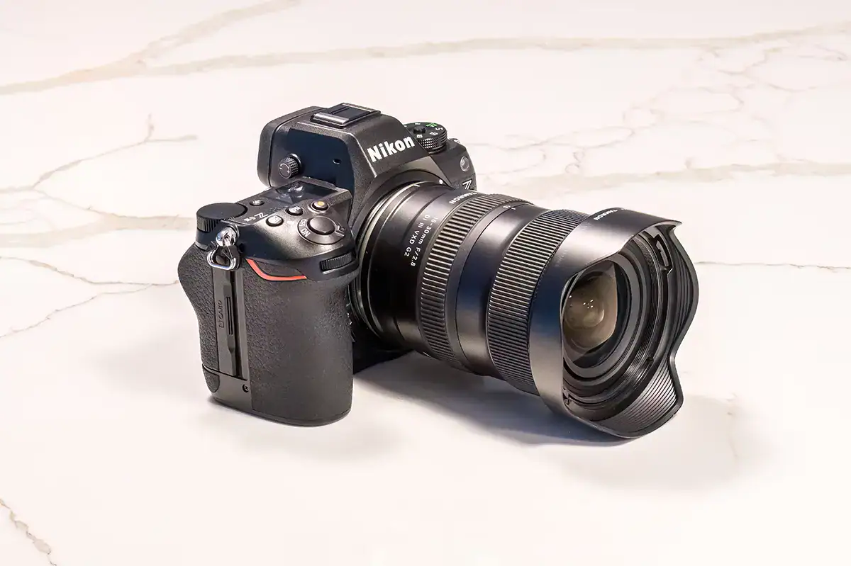 Tamron 16-30mm F/2.8 Di III VXD G2 wide angle lens mounted on a Nikon Z camera, a versatile choice for landscape photography and travel and architecture photography.
