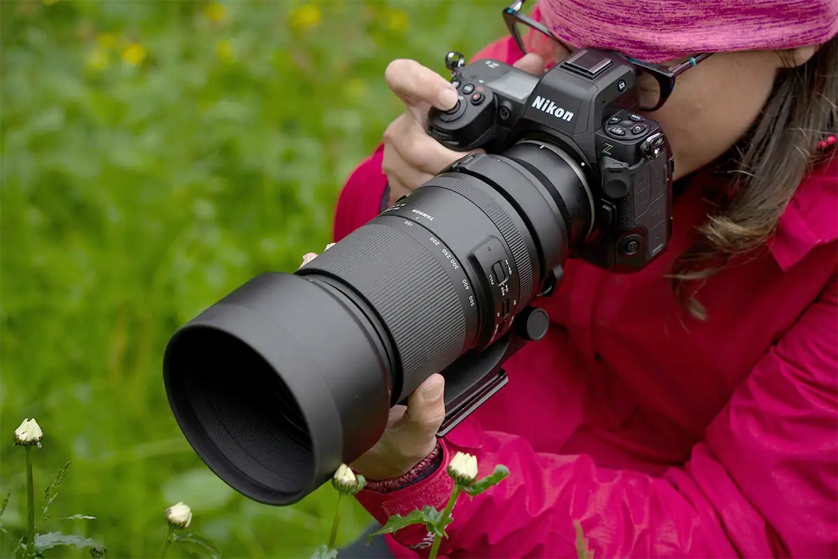 Tamron 150-500mm F/5-6.7 Di III VC VXD (Model A057) super-telephoto zoom lens on a Nikon Z mirrorless camera for wildlife photography.