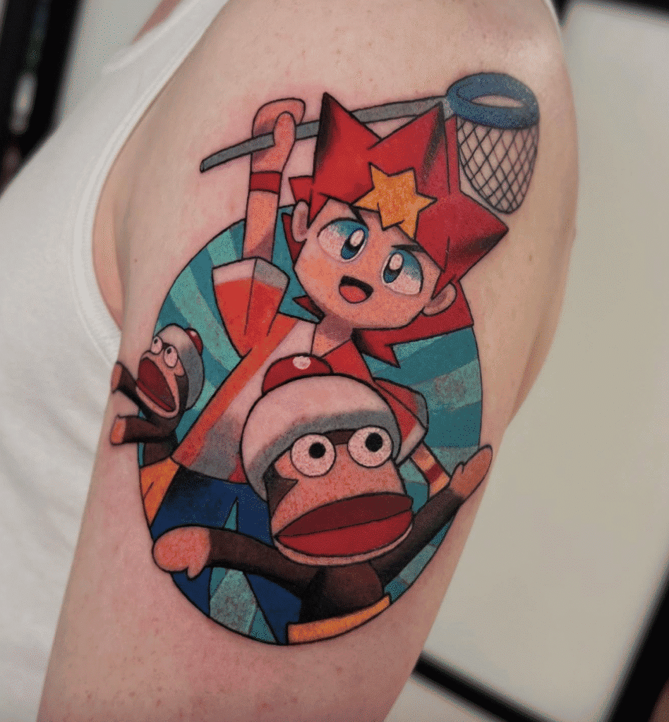 Ape Escape Video Game Tattoo