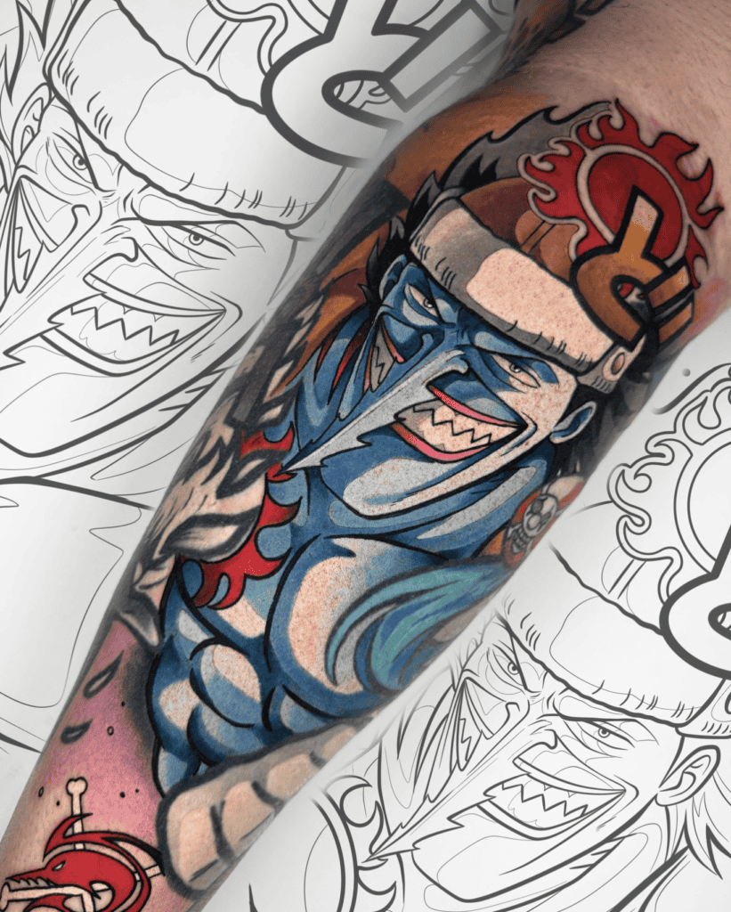 Arlong Blue One Piece Tattoo