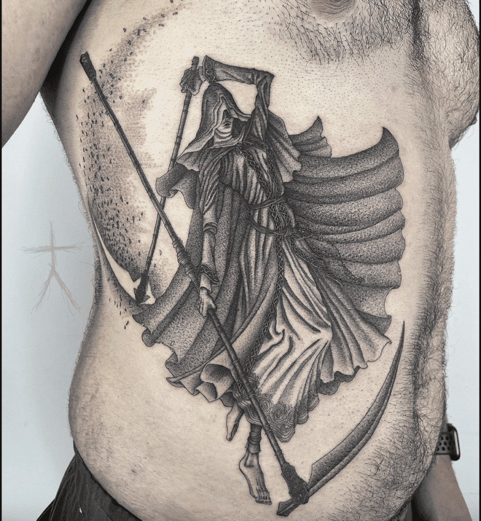 Black Flame Sister Friede Soulsborne Tattoo