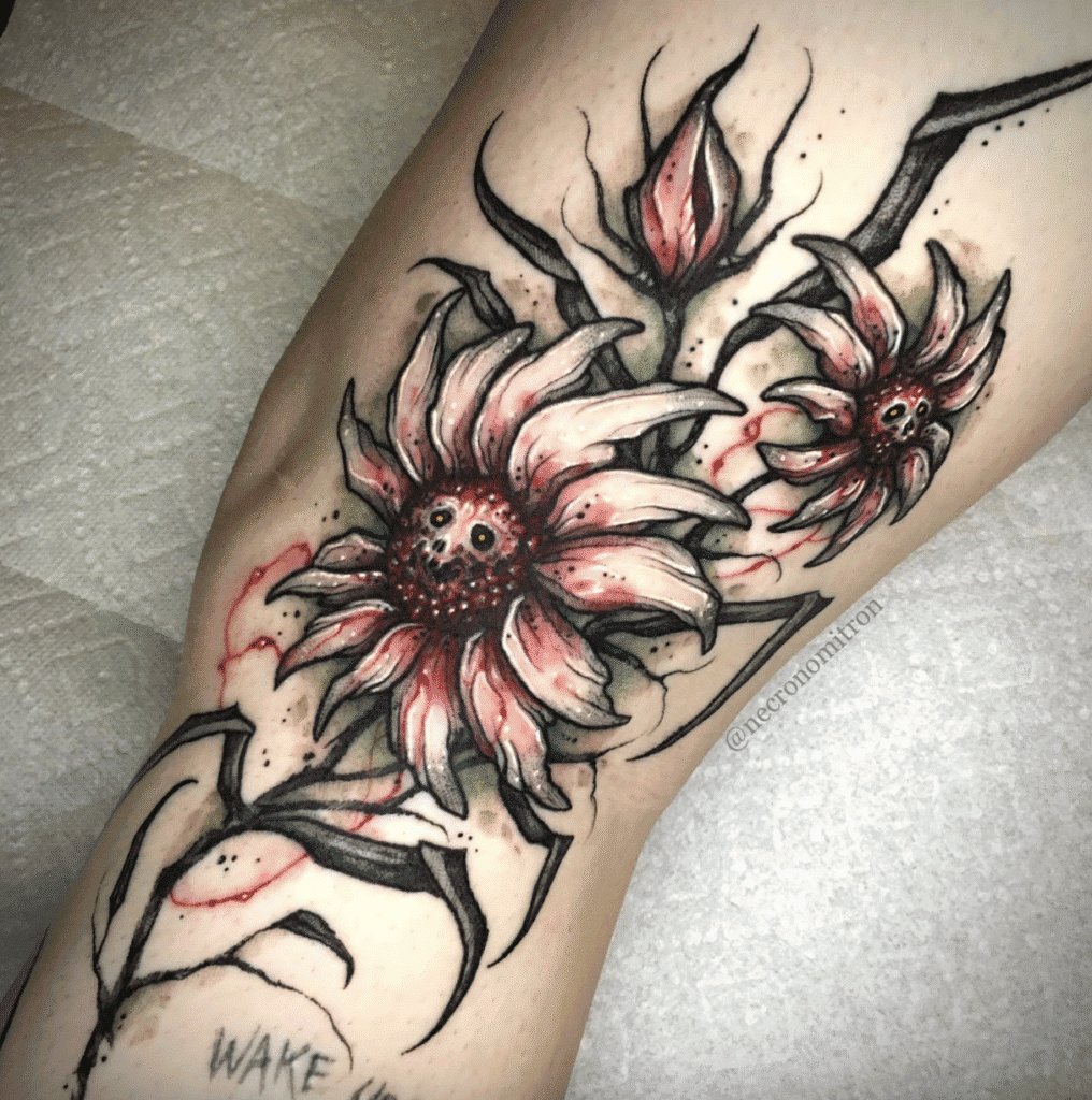Blooming Coldblood Flower Soulsborne Tattoo