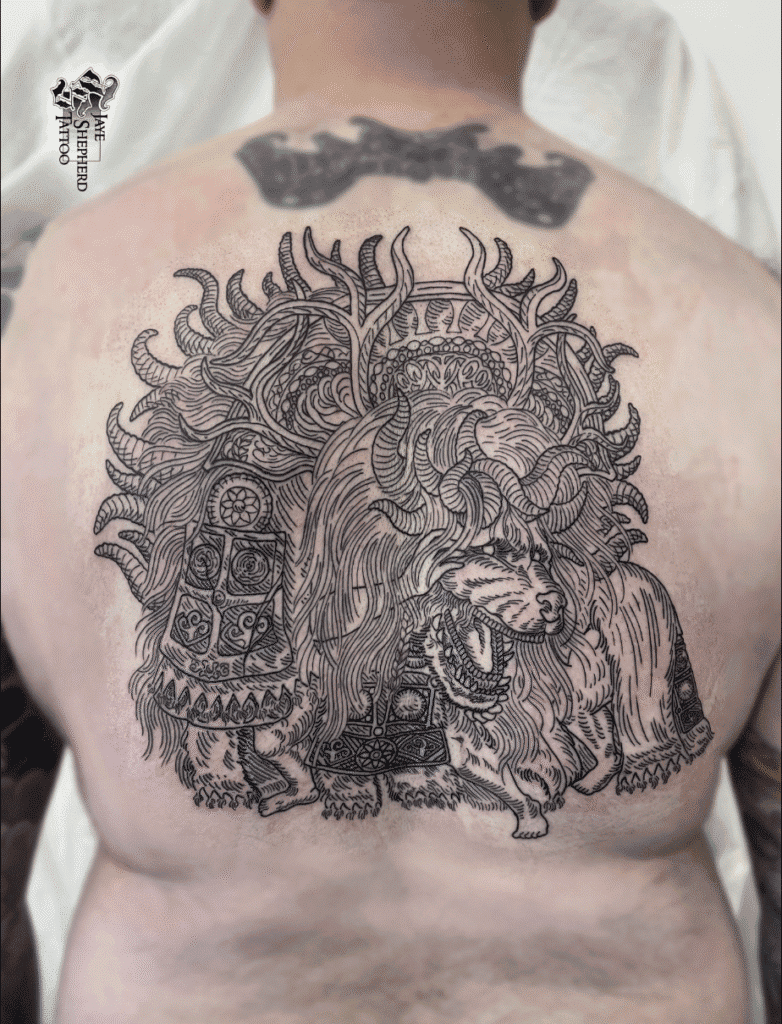 Divine Beast Dancing Lion Soulsborne Tattoo