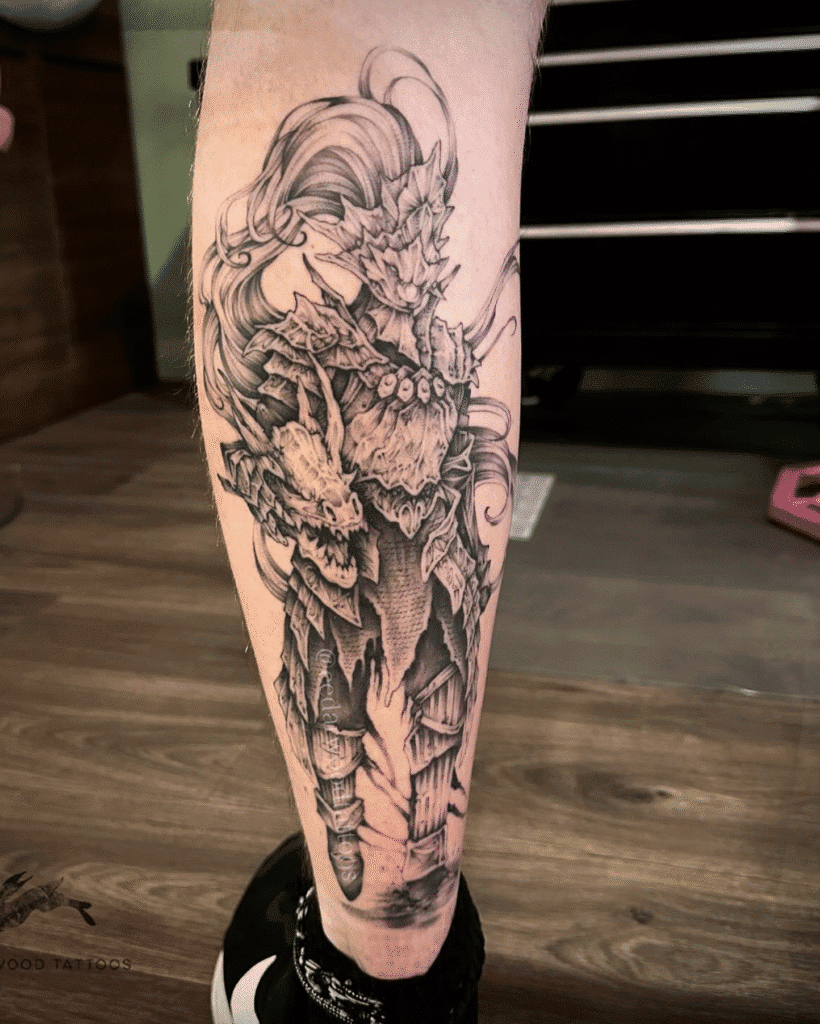 Dragon Slayer Ornstein Two Soulsborne Tattoo