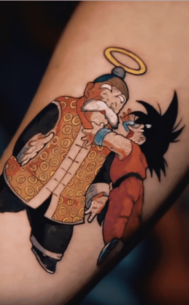 Goku and Grandpa Gohan Dragon Ball Tattoo