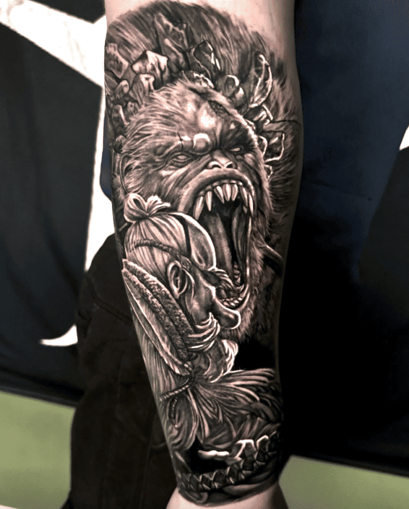 Guardian Ape Soulsborne Tattoo