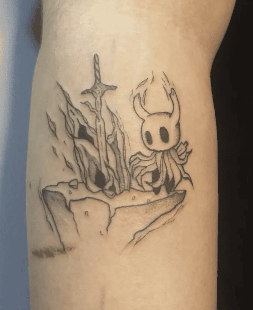 Hollow Knight X Dark Souls Fire Tattoo
