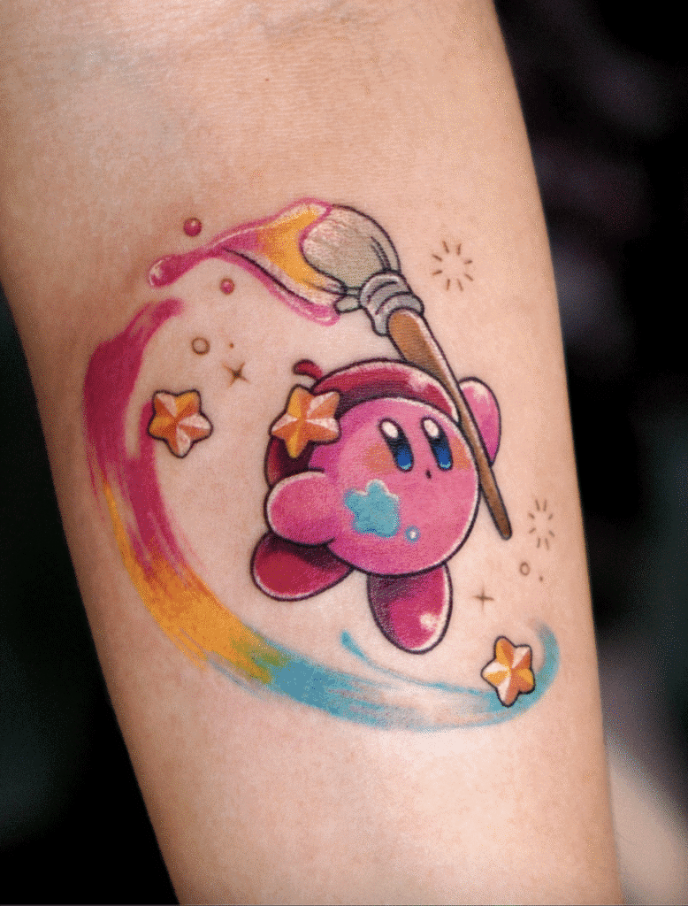 Kirby Video Game Tattoo