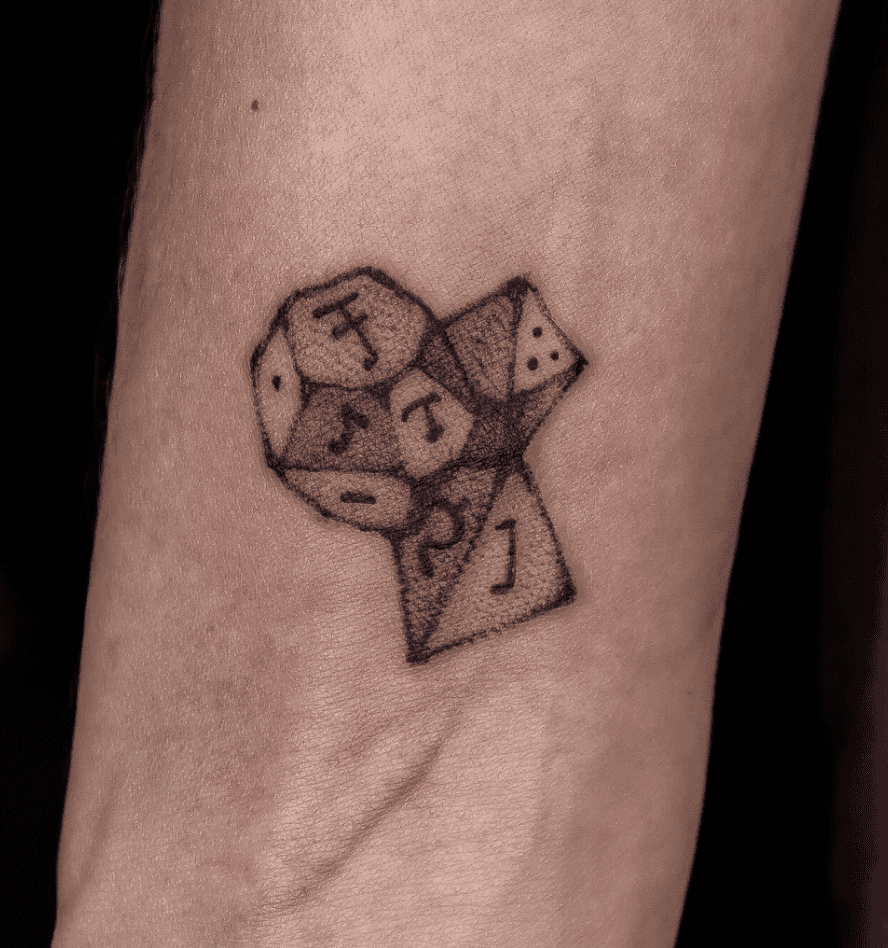 Magnetite Dice Hollow Knight Tattoo