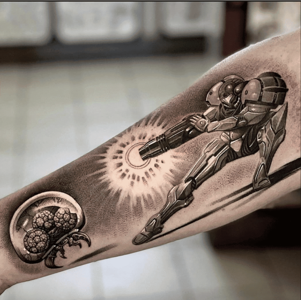 Metroid Video Game Tattoo