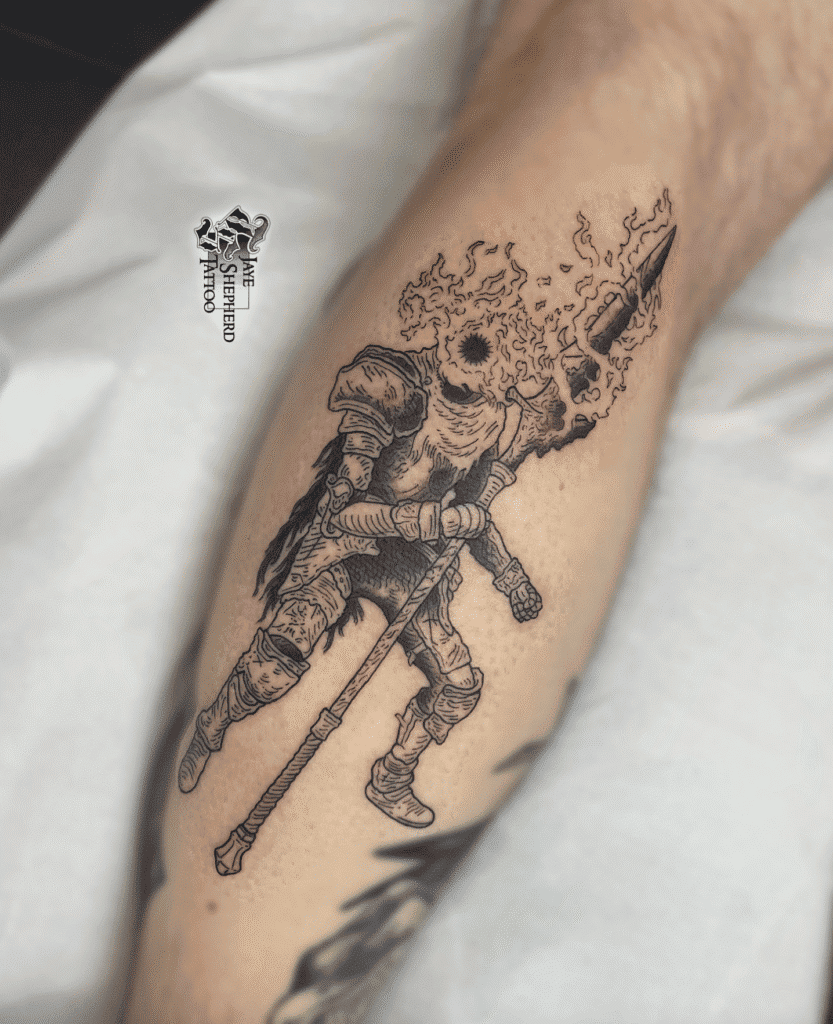 Midra Lord of the Frenzied Flame Soulsborne Tattoo