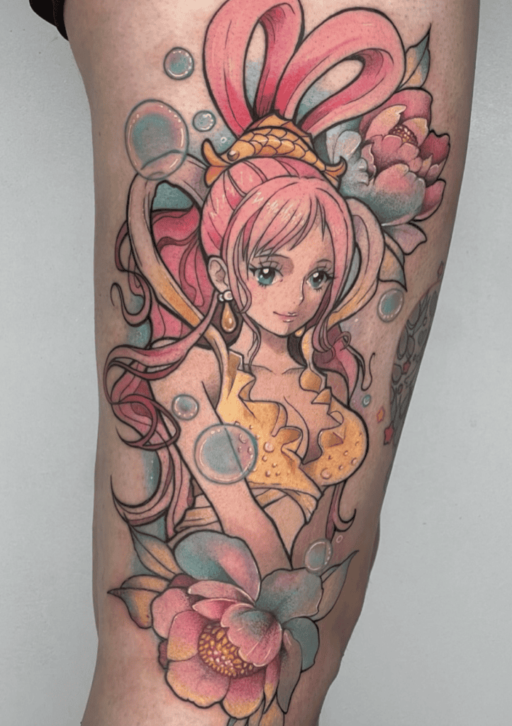 Princess Shirahoshi Flower One Piece Tattoo