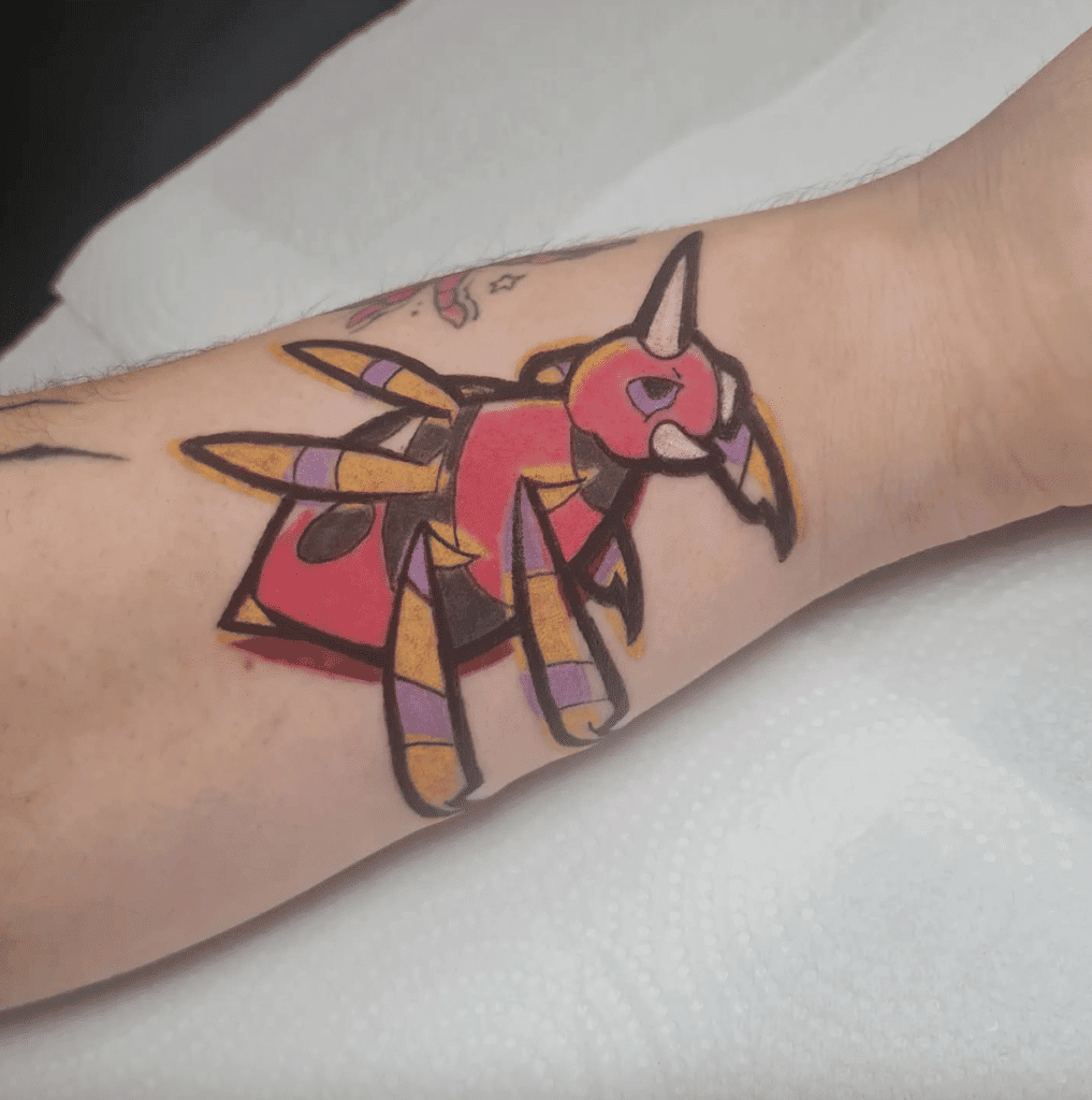 Ariados Angry Johto Pokémon Tattoo