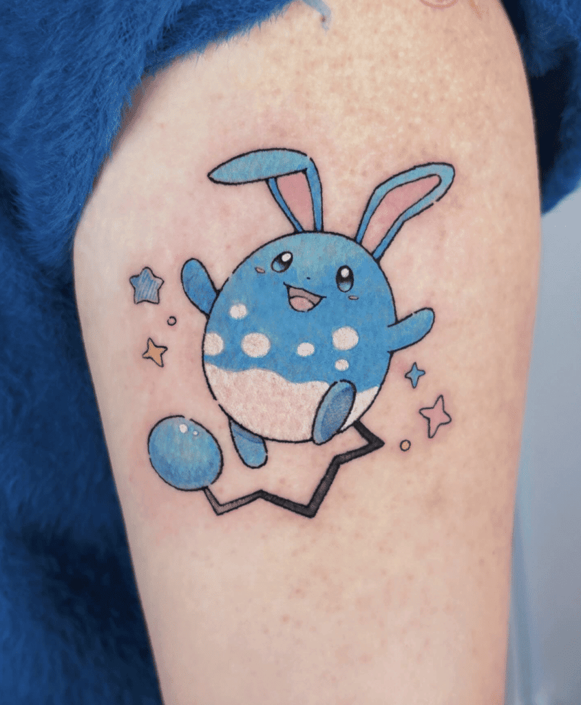 Azumarill Cute Johto Pokémon Tattoo