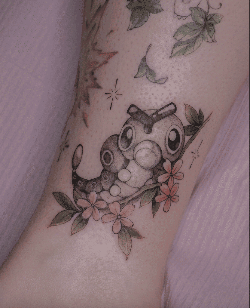 Caterpie Johto Pokémon Tattoo