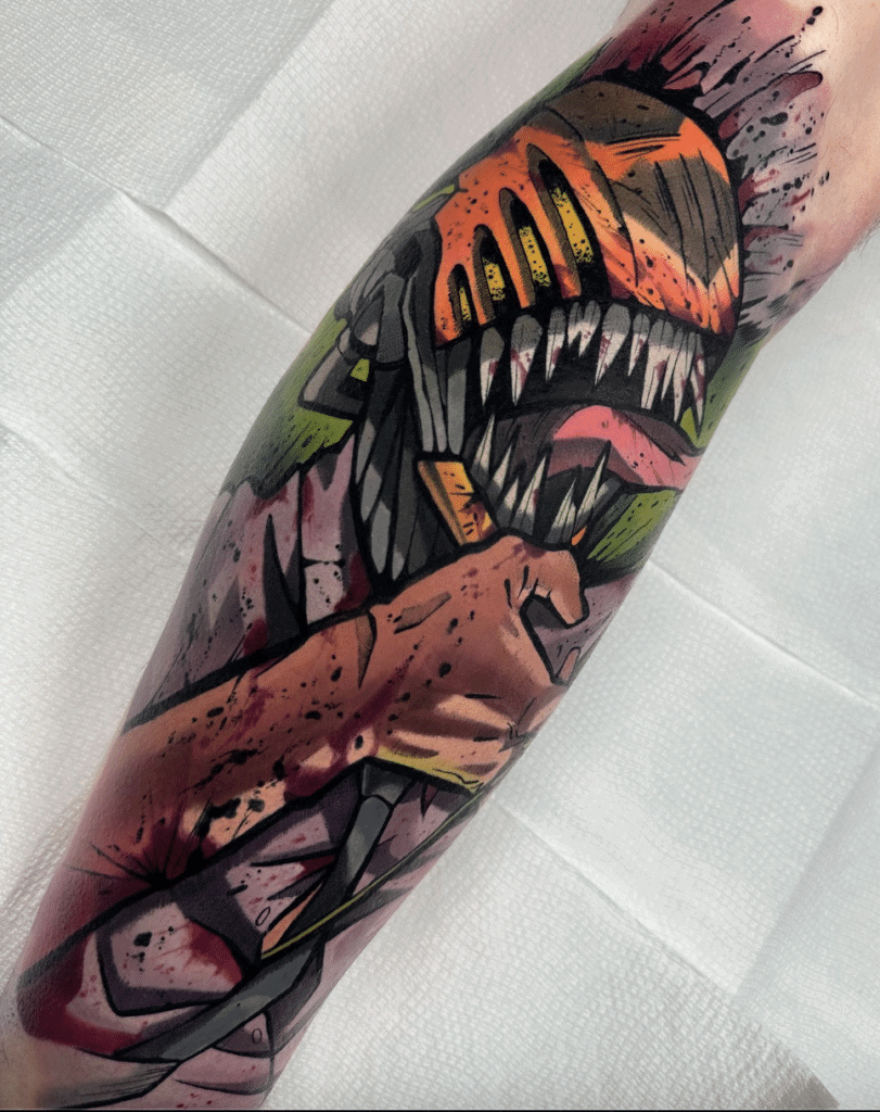 Chainsaw Man Anime Tattoo