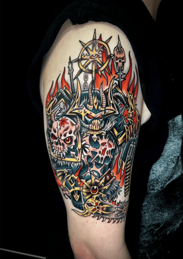 Chaos Lord Warhammer 40k Tattoo