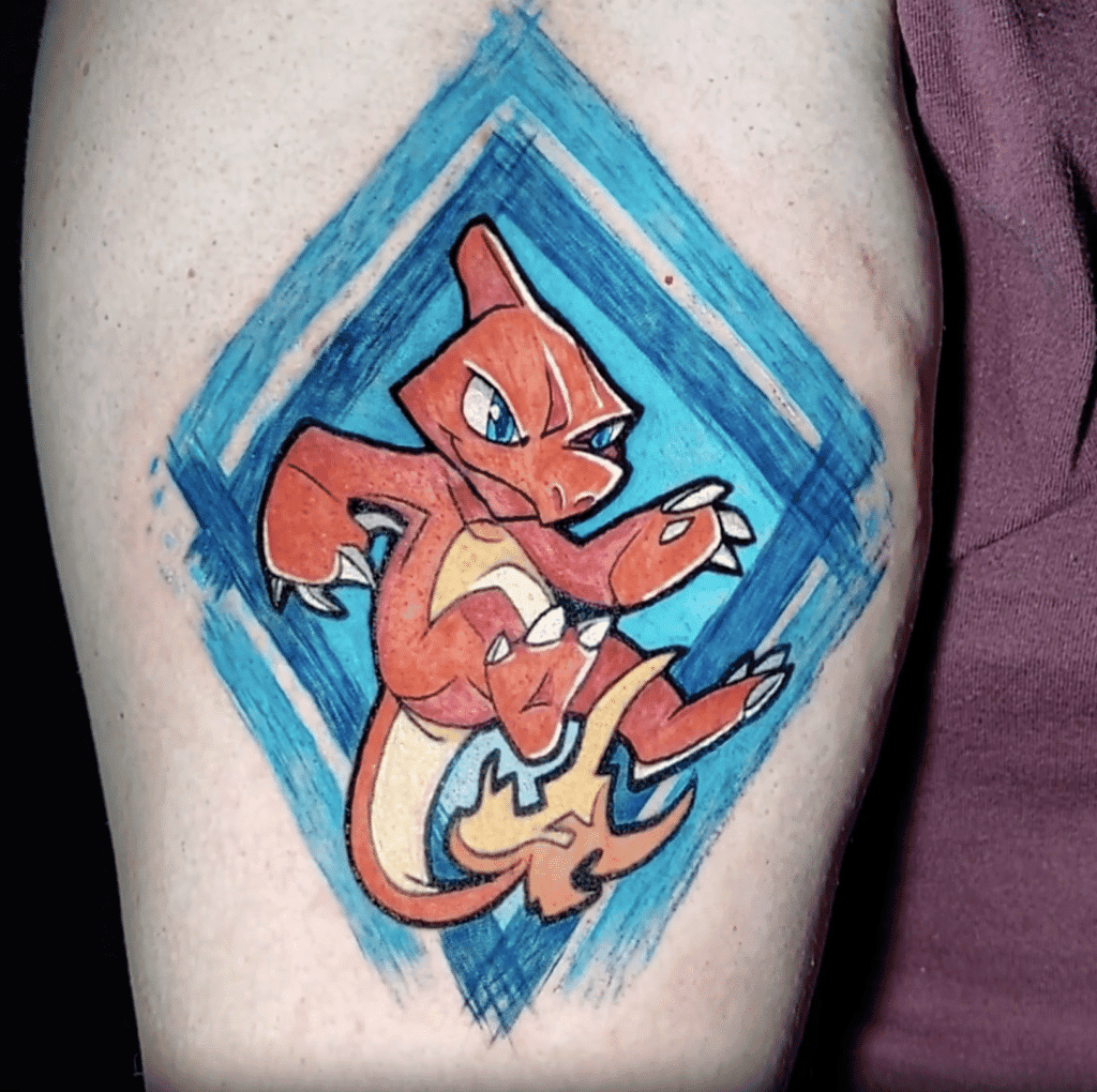 Charmeleon Diamond Kanto Pokémon Tattoo