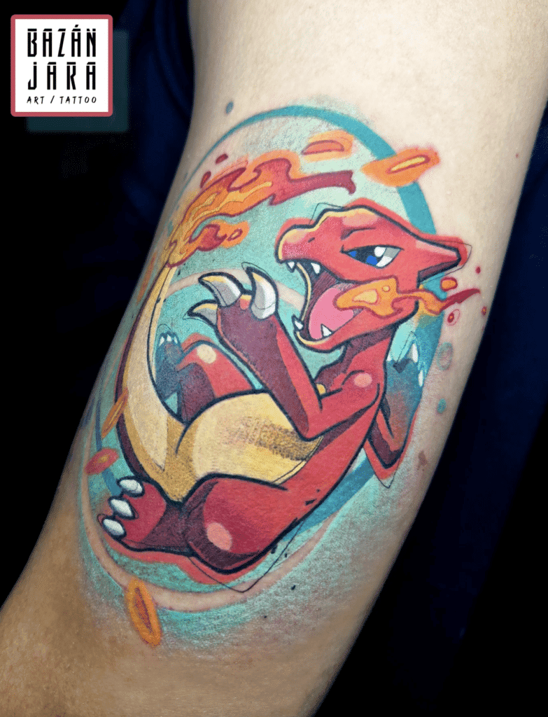 Charmeleon Fire Kanto Pokémon Tattoo