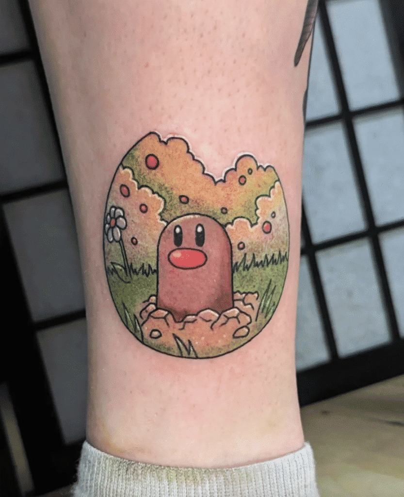Diglett Cute Johto Pokémon Tattoo
