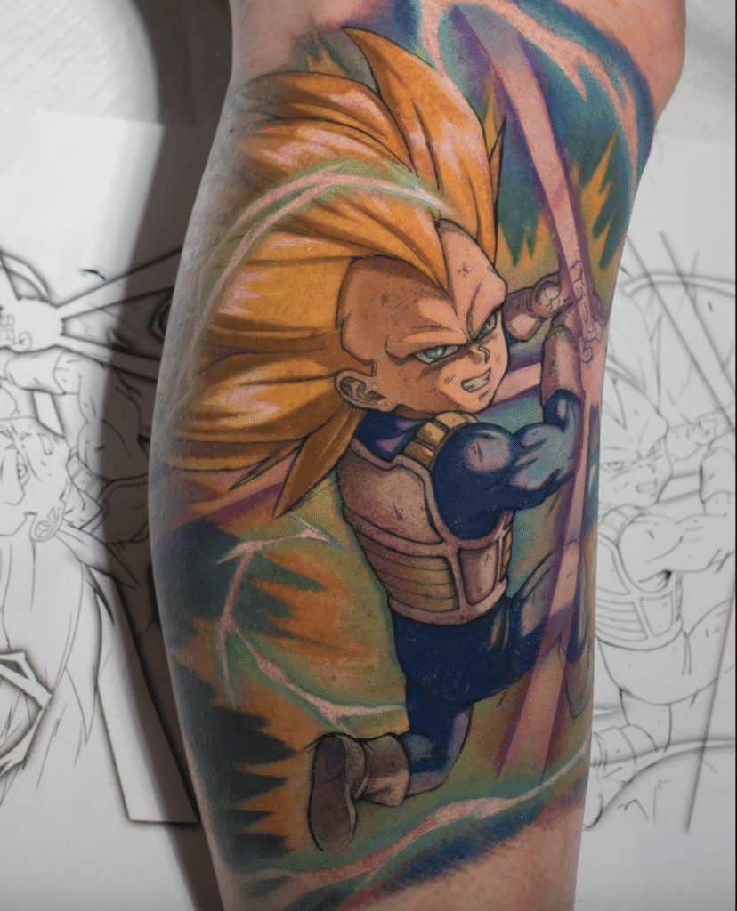 Dragon Ball Vegeta SSJ3 Anime Tattoo