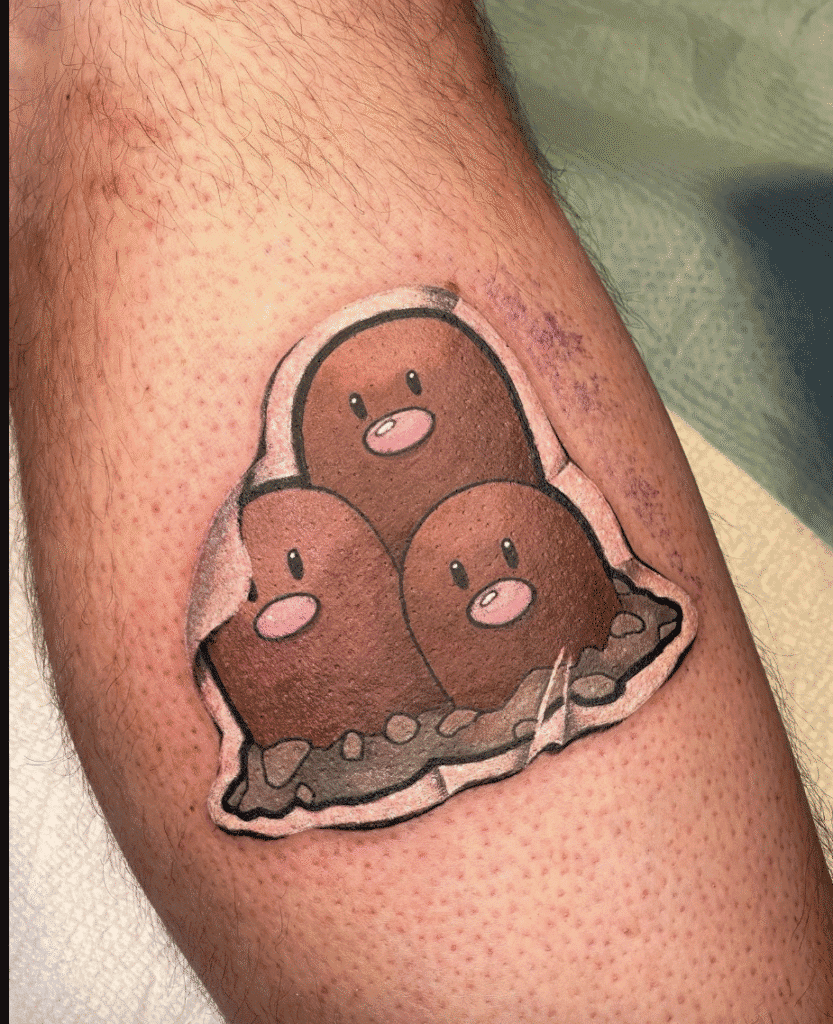 Dugtrio Sticker Johto Pokémon Tattoo