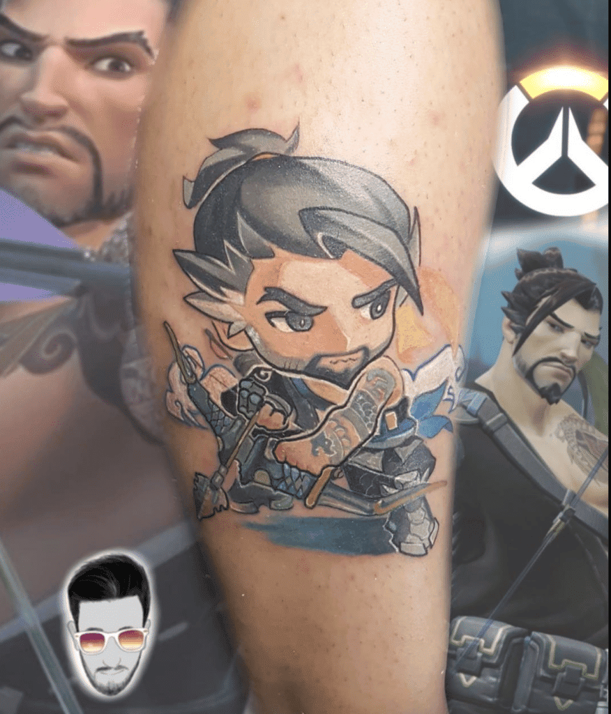 Hanzo Chibi Overwatch Tattoo