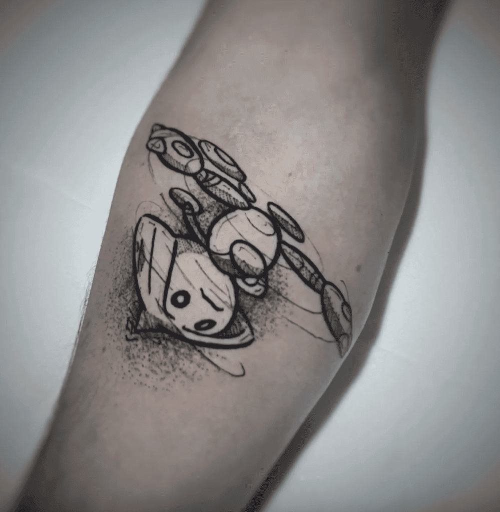 Hitmontop Spin Johto Pokémon Tattoo