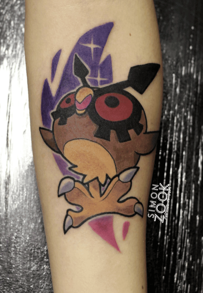 Hoothoot Fly Johto Pokémon Tattoo