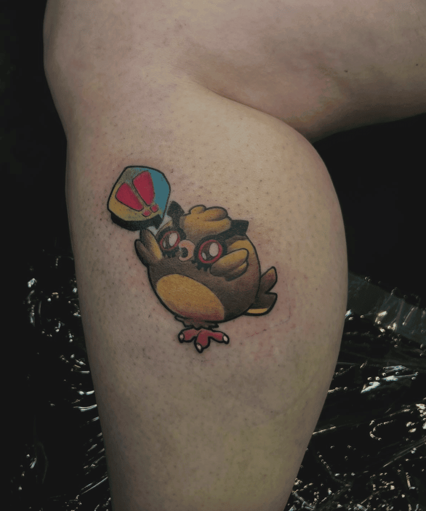Hoothoot Small Johto Pokémon Tattoo