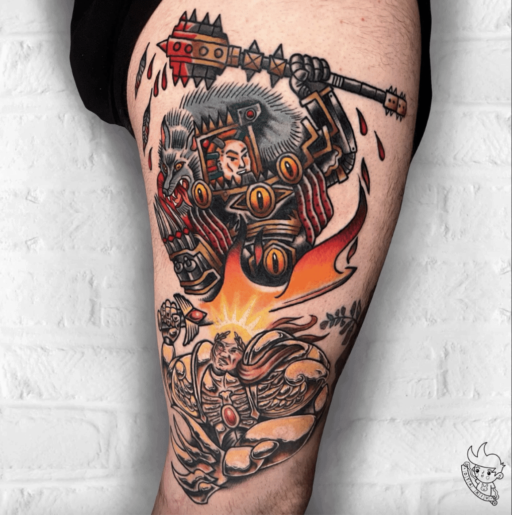Horus Lupercal v Emperor Warhammer 40k Tattoo