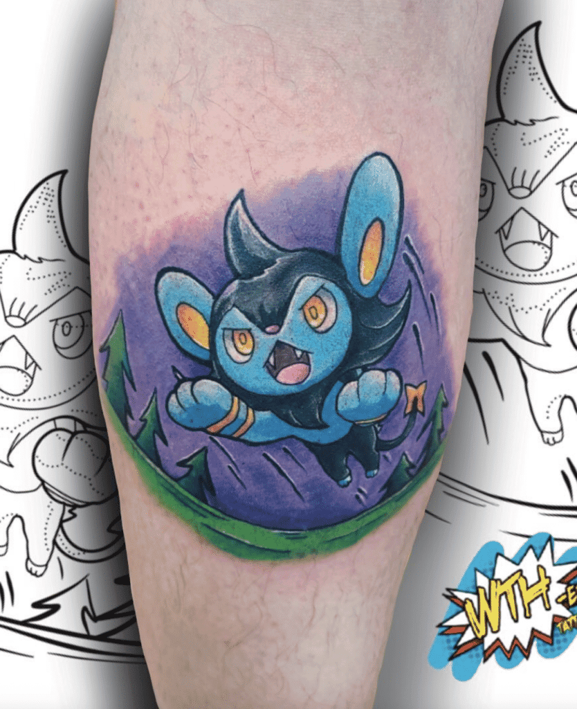 Luxio Jump Sinnoh Pokémon Tattoo