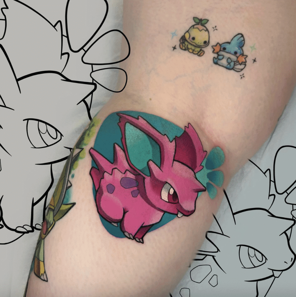 Nidoran ♂ Johto Pokémon Tattoo