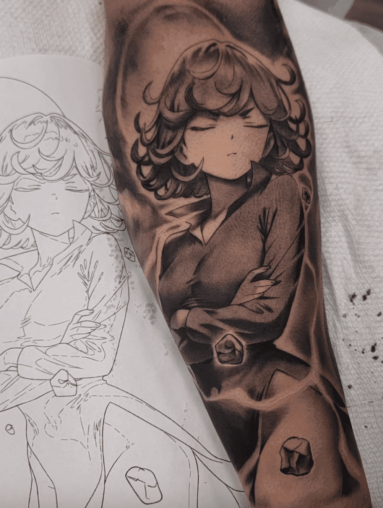 One Punch Tatsumaki Man Anime Tattoo