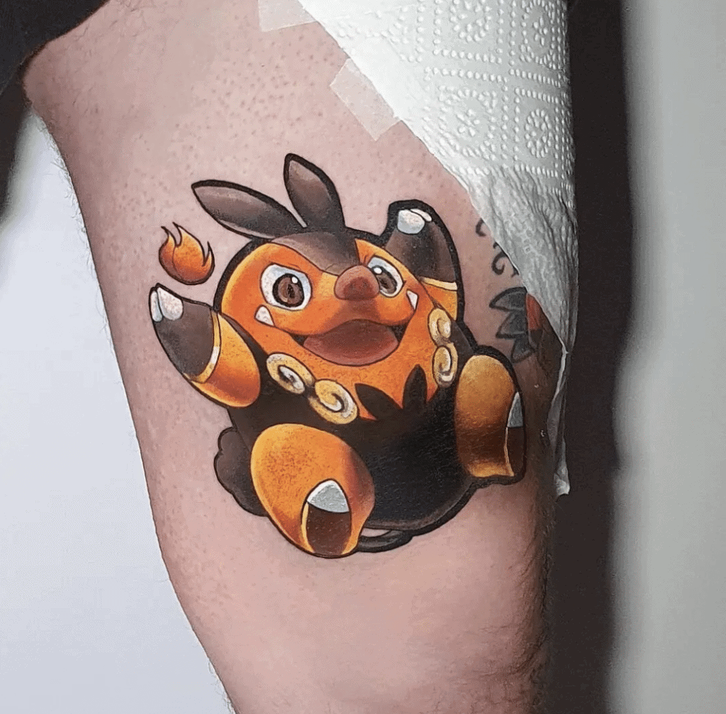 Pignite Jump Unova Pokémon Tattoo