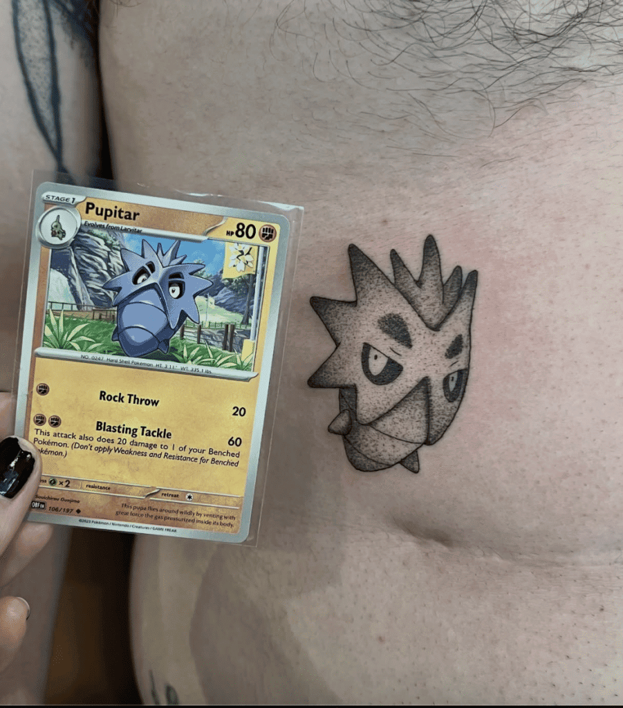 Pupitar Johto Pokémon Tattoo