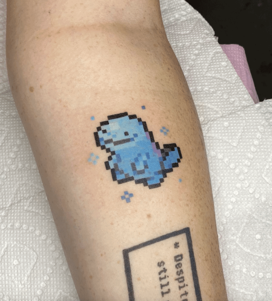 Quagsire Pixel Johto Pokémon Tattoo