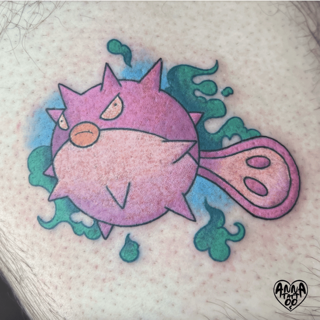 Qwilfish Shiny Johto Pokémon Tattoo