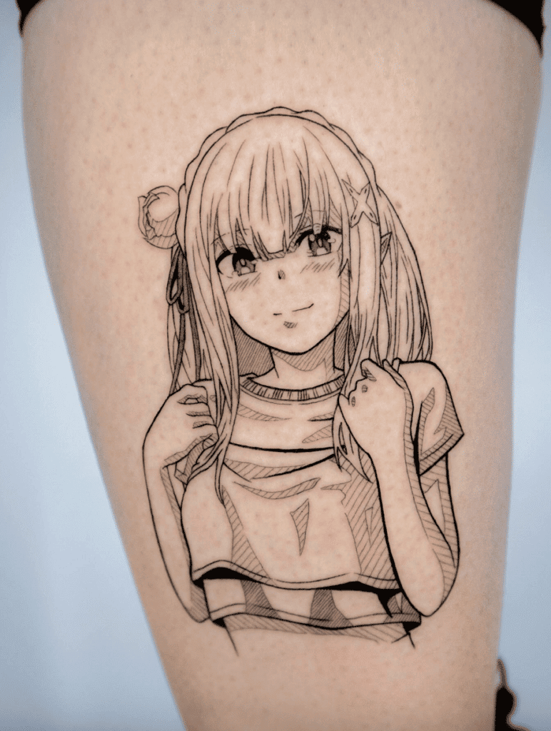 Re Zero Emilia Anime Tattoo