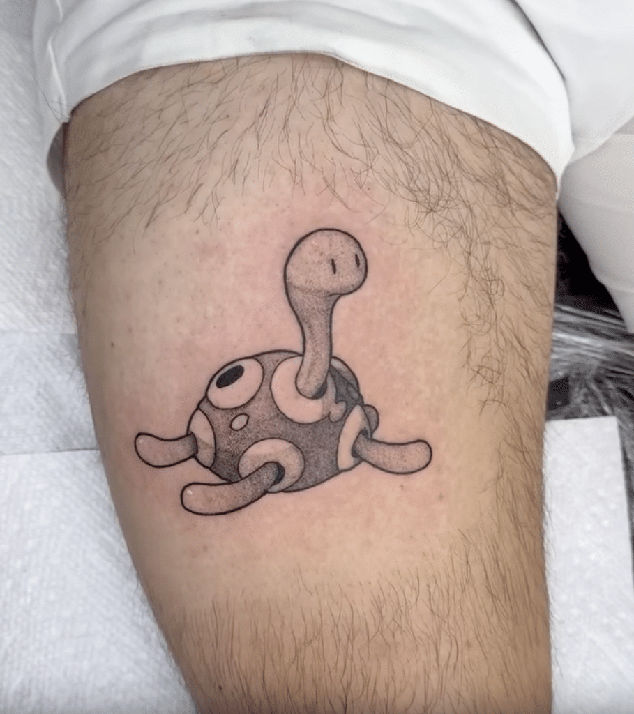 Shuckle Black and White Johto Pokémon Tattoo