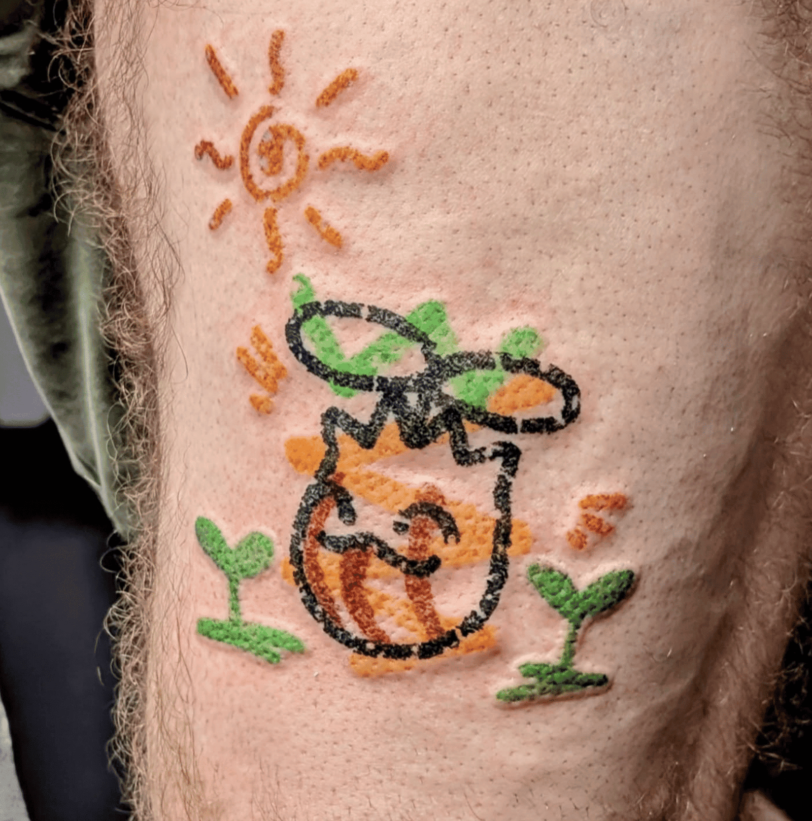 Sunkern Scribble Johto Pokémon Tattoo