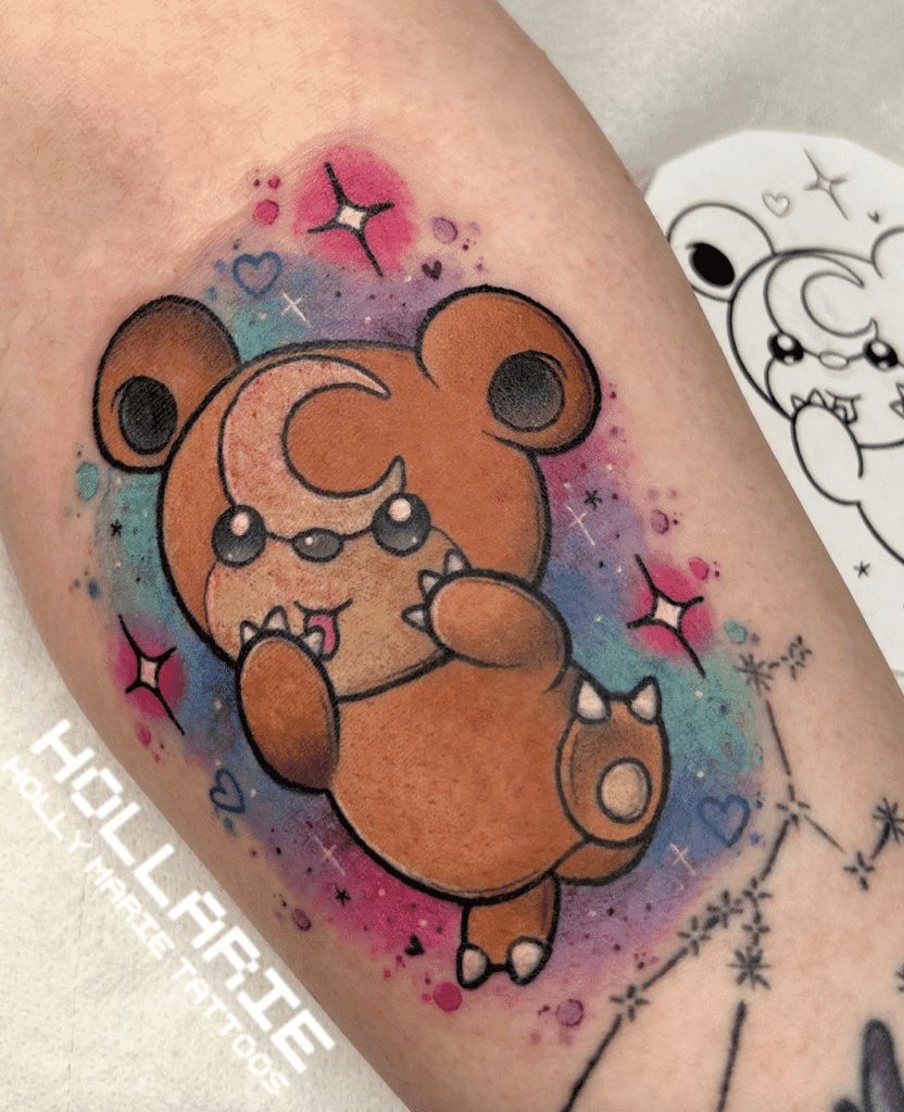 Teddiursa Cute Johto Pokémon Tattoo
