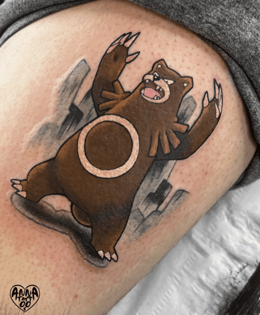 Ursaring Shout Johto Pokémon Tattoo