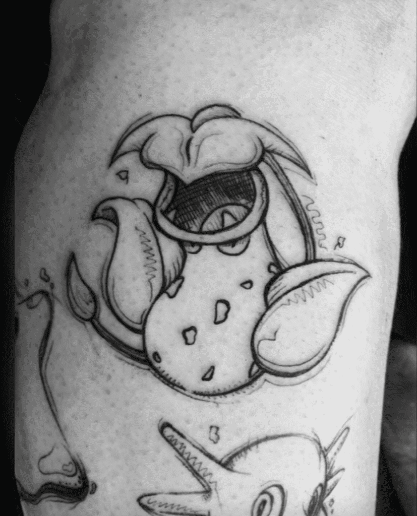 Victreebell Black Johto Pokémon Tattoo