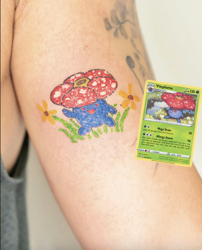 Vileplume Card Johto Pokémon Tattoo