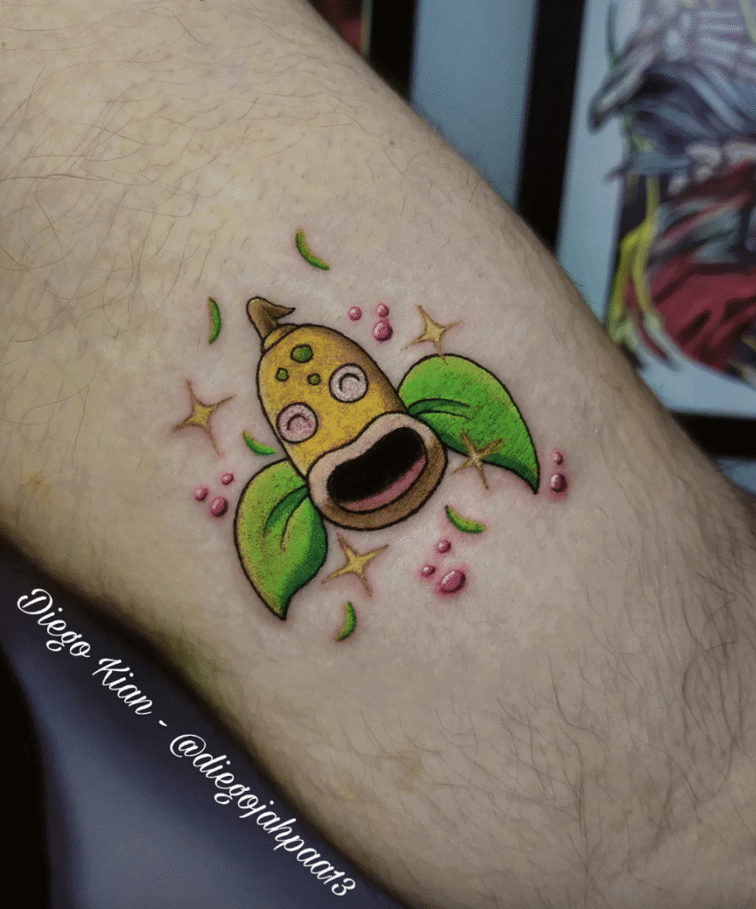Weepinbell Happy Johto Pokémon Tattoo