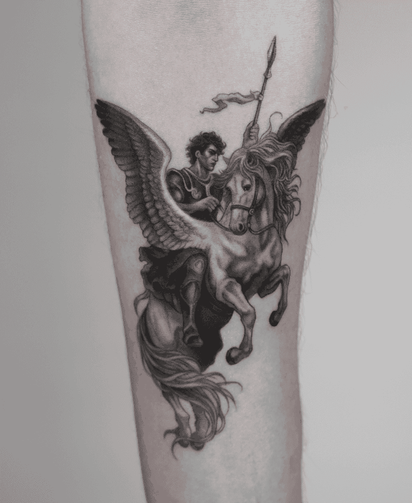 Bellerophon Pegasus Greek Mythology Tattoo
