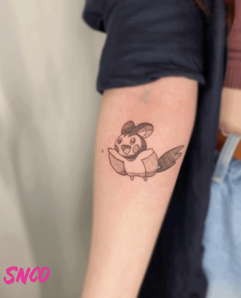 Emolga Fly Unova Pokémon Tattoo