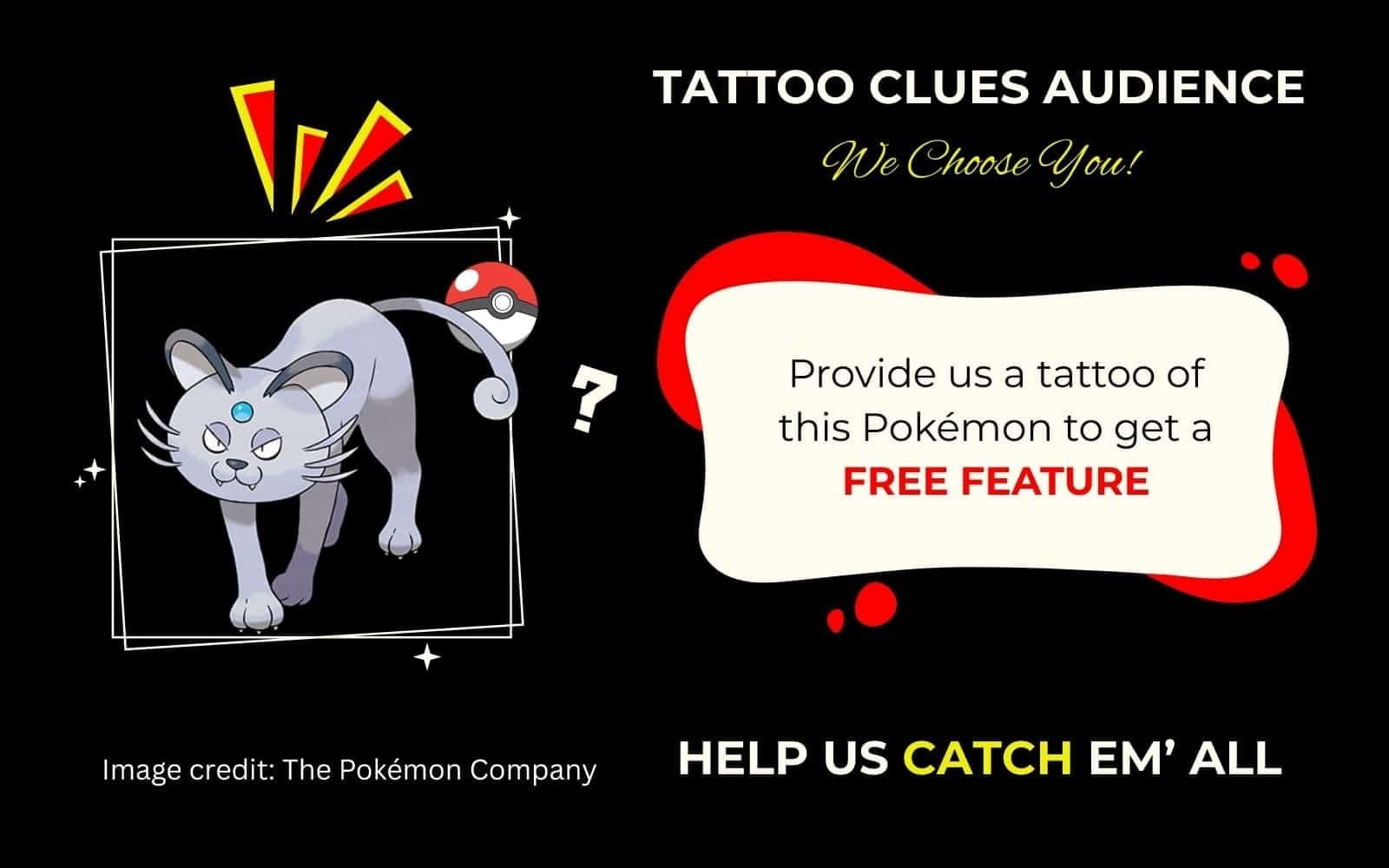 Finding Alolan Persian Pokémon Tattoo